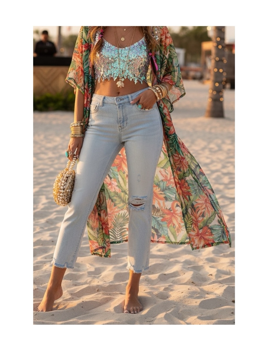 new 7 Mankind ® ㋛ Luxe Edie Vintage Destroyed Premium Stretch Denim Jeans ㋛ Crop
